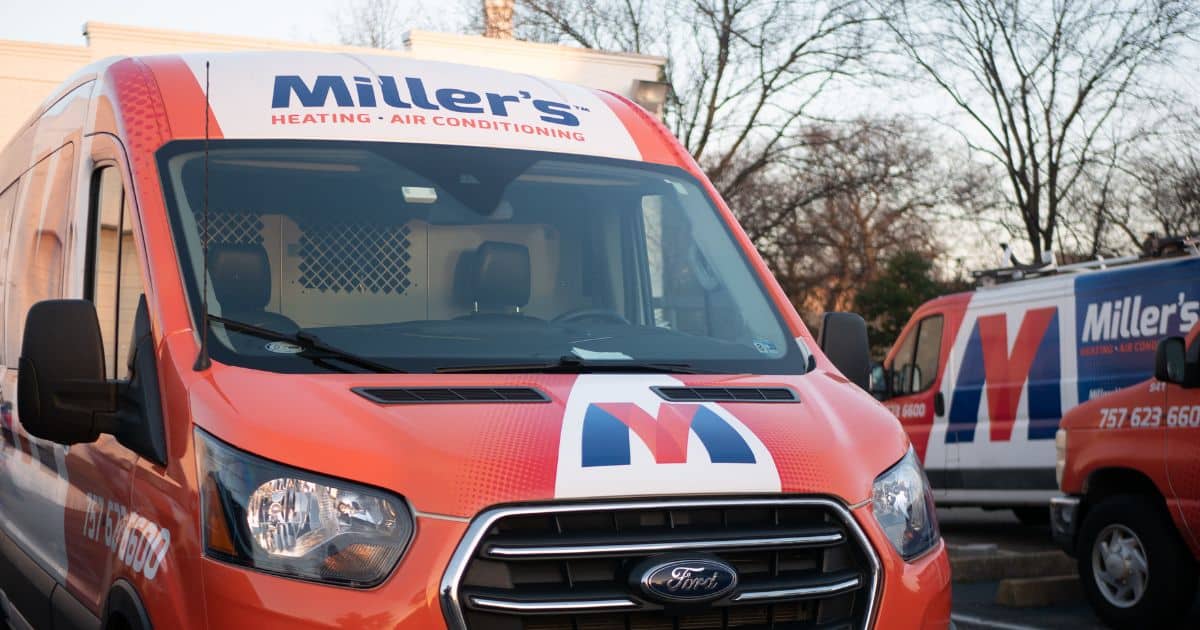image of a Miller's heating and air conditioning van