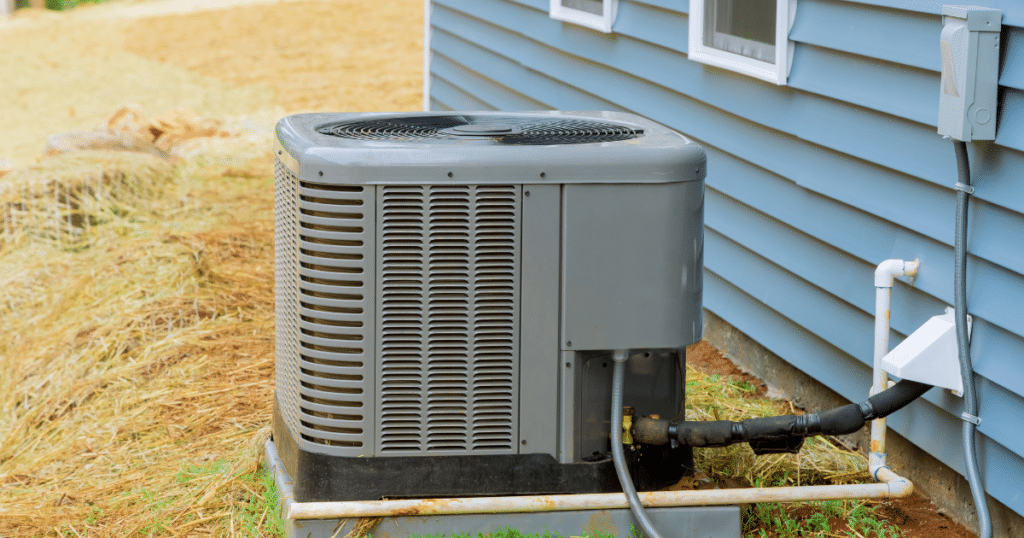 A compressor sits outside a home in Virginia Beach
